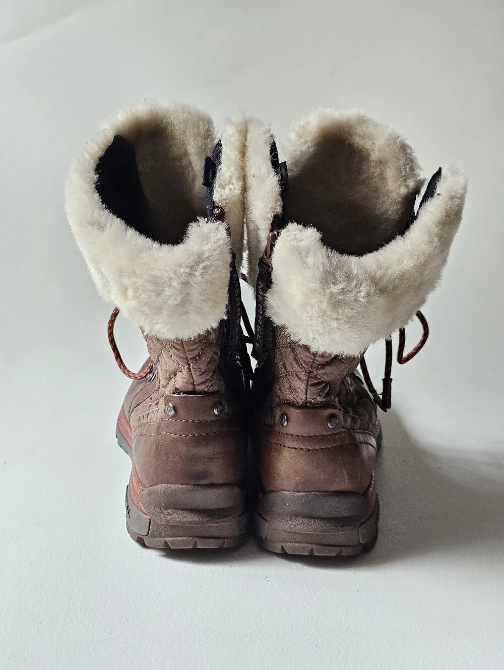 Merrell Astoria Mid Waterproof Winter Boots Brown Faux Fur Leather Women's US 6